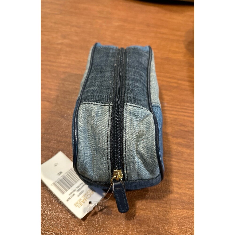 Michael Kors Patchwork Multicolor Denim Zip Travel Pouch - Picture 7 of 8